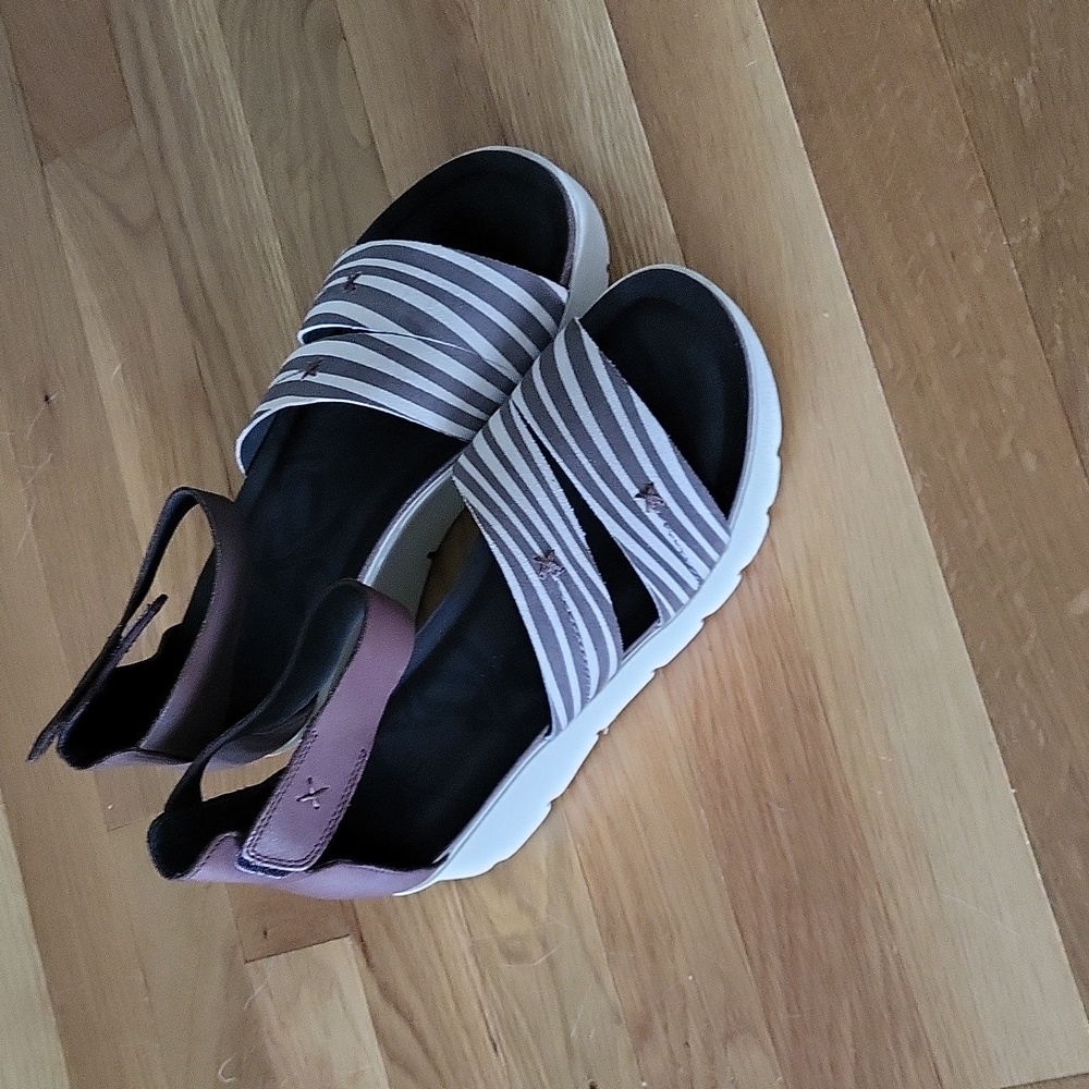 OTBT Montauk Tapioca Boho Ankle Strap Platform Wedge Leather Sandal 8.5M